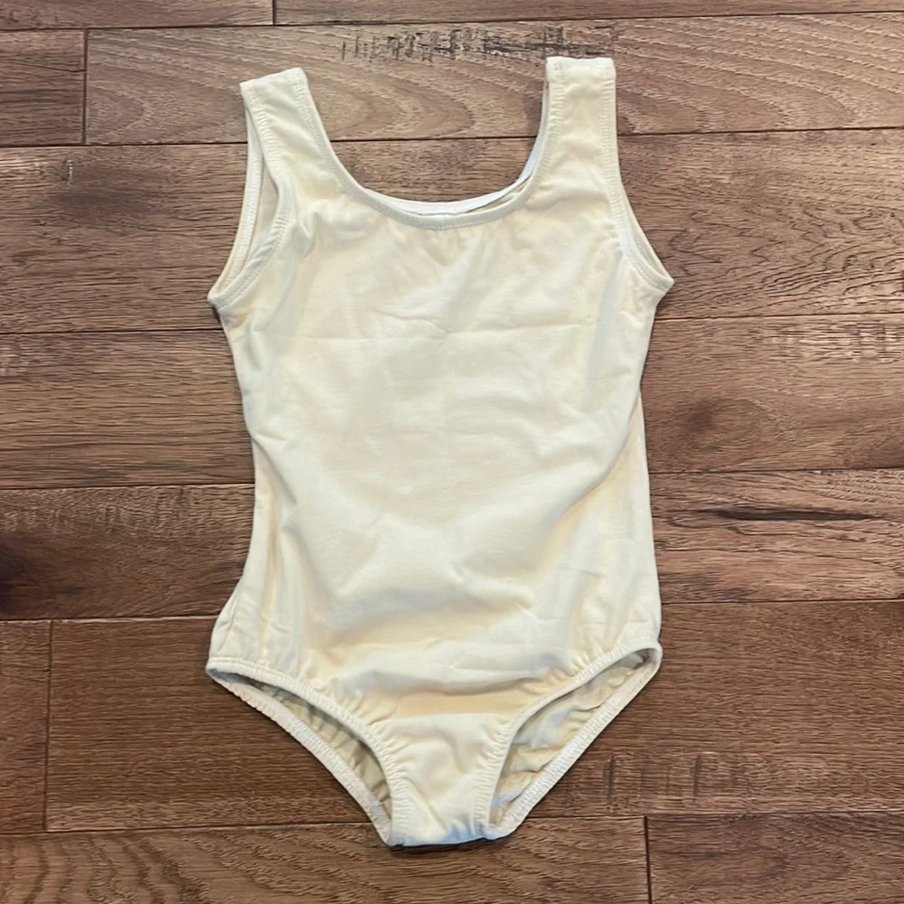 Dancina Girls Sleeveless Leotard - Size 8 - Beige